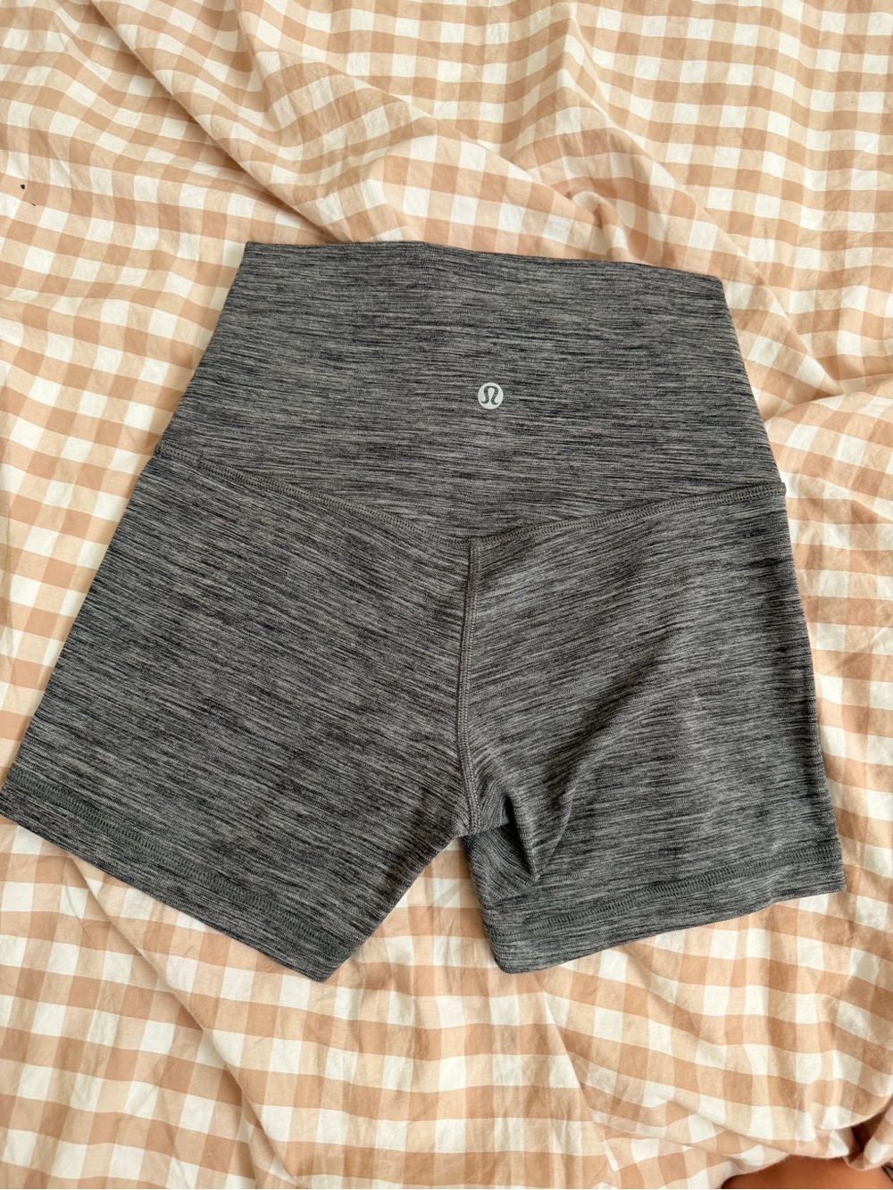 lululemon athletica Gray Heather High-Rise Bike Shorts